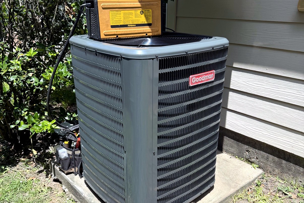 AC service and refrigerant recovery — Houston home
